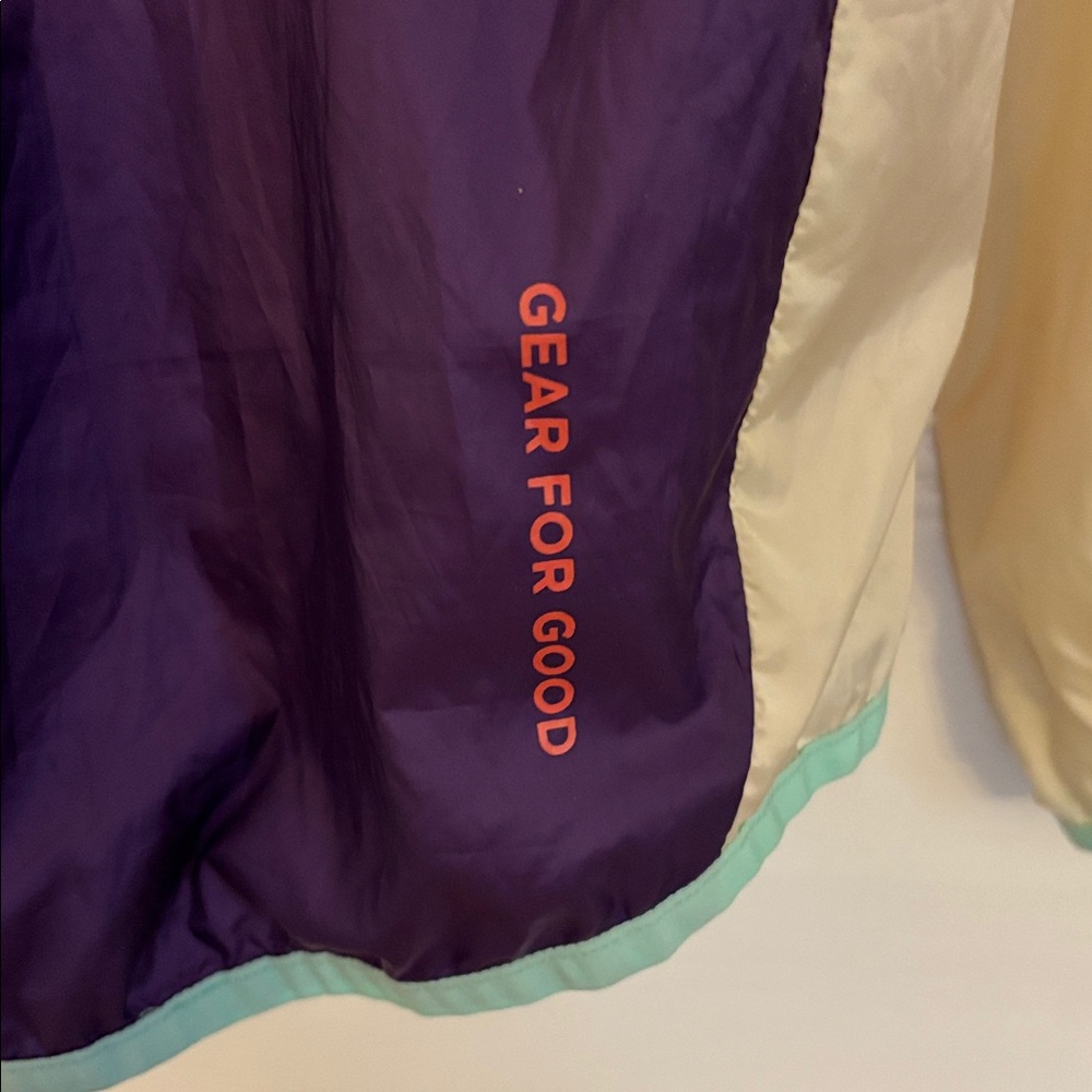cotopaxi Neon Orange, Lime, Purple, Cream Colorblock Windbreaker Pullover - Picture 5 of 6